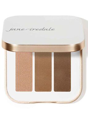 Jane Iredale PurePressed Eye Shadow Triple – Cognac – Beige Tan Brown Trio